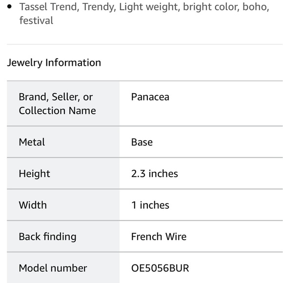 Boho Gold Beaded Hoop Drop Statement Earrings Red & Grey Fringe Tassels - Picture 11 of 11